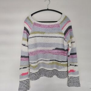 Free People Montmartre Fuzzy Sweater Pink Cream Like New Size Medium